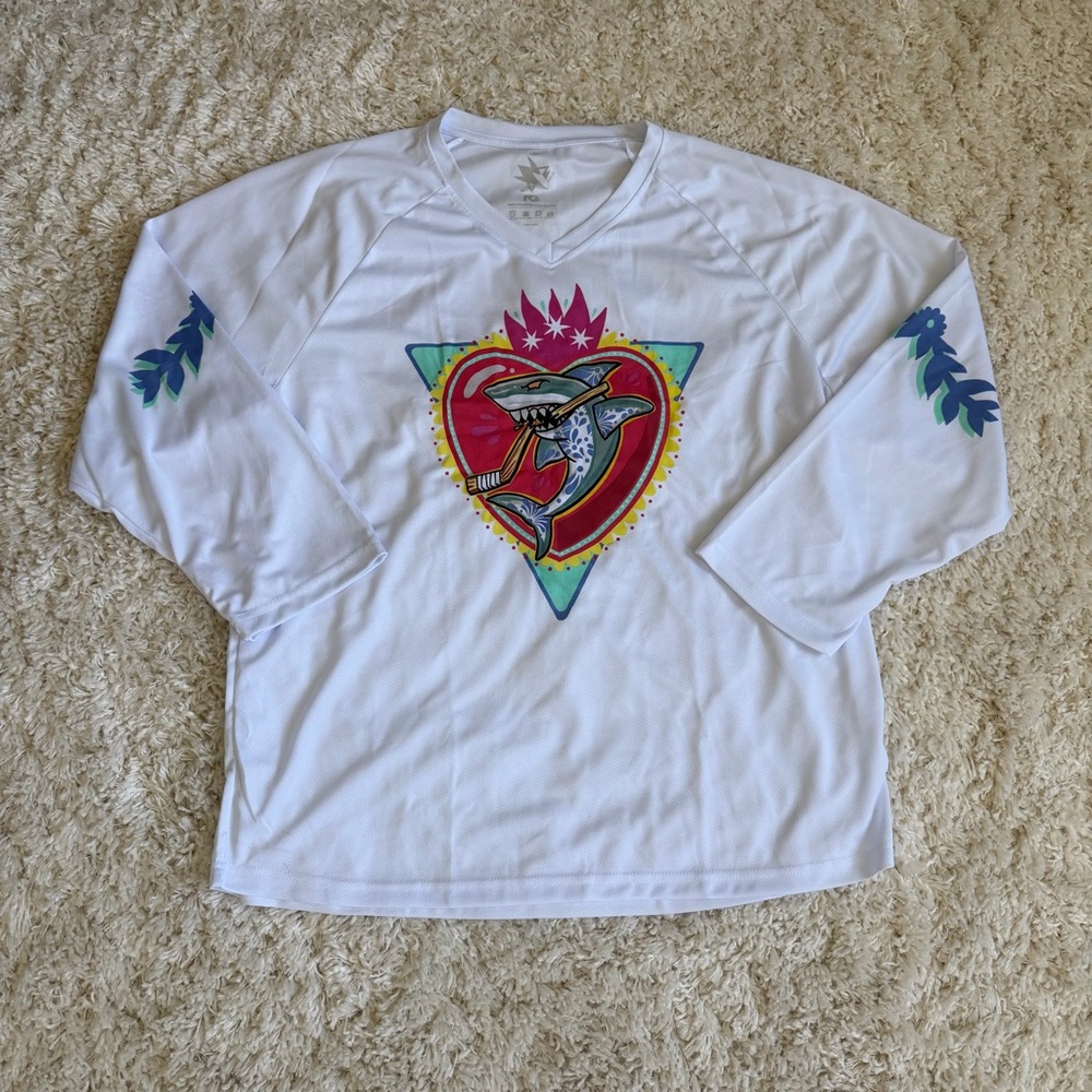 San Jose Sharks NHL Los Tiburones Hispanic Heritage Promo Jersey XL